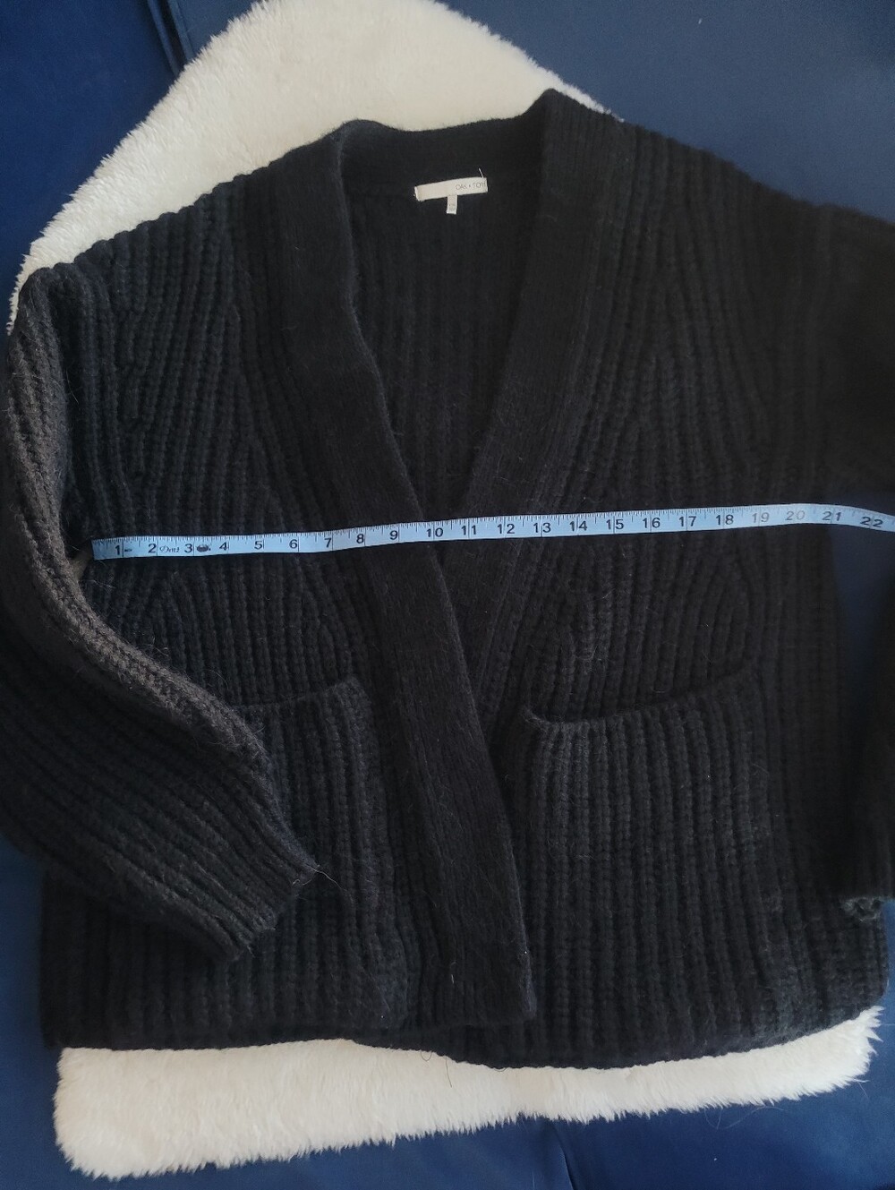 Oak + Fort Wool And Alpaca Open Front Cardigan O/S - Picture 4 of 7